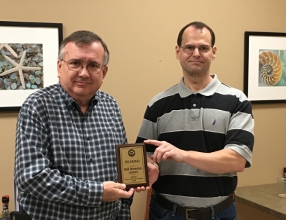 Bill, NA5DX receiving the DX Hogg plaque for 2018.