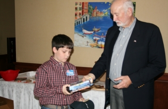 KF5NYQ Brandon receives CD's from K4UEE Mr. Bob